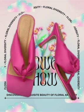 Hot Pink Knotted Mule Heels - Women's Stylish Slide